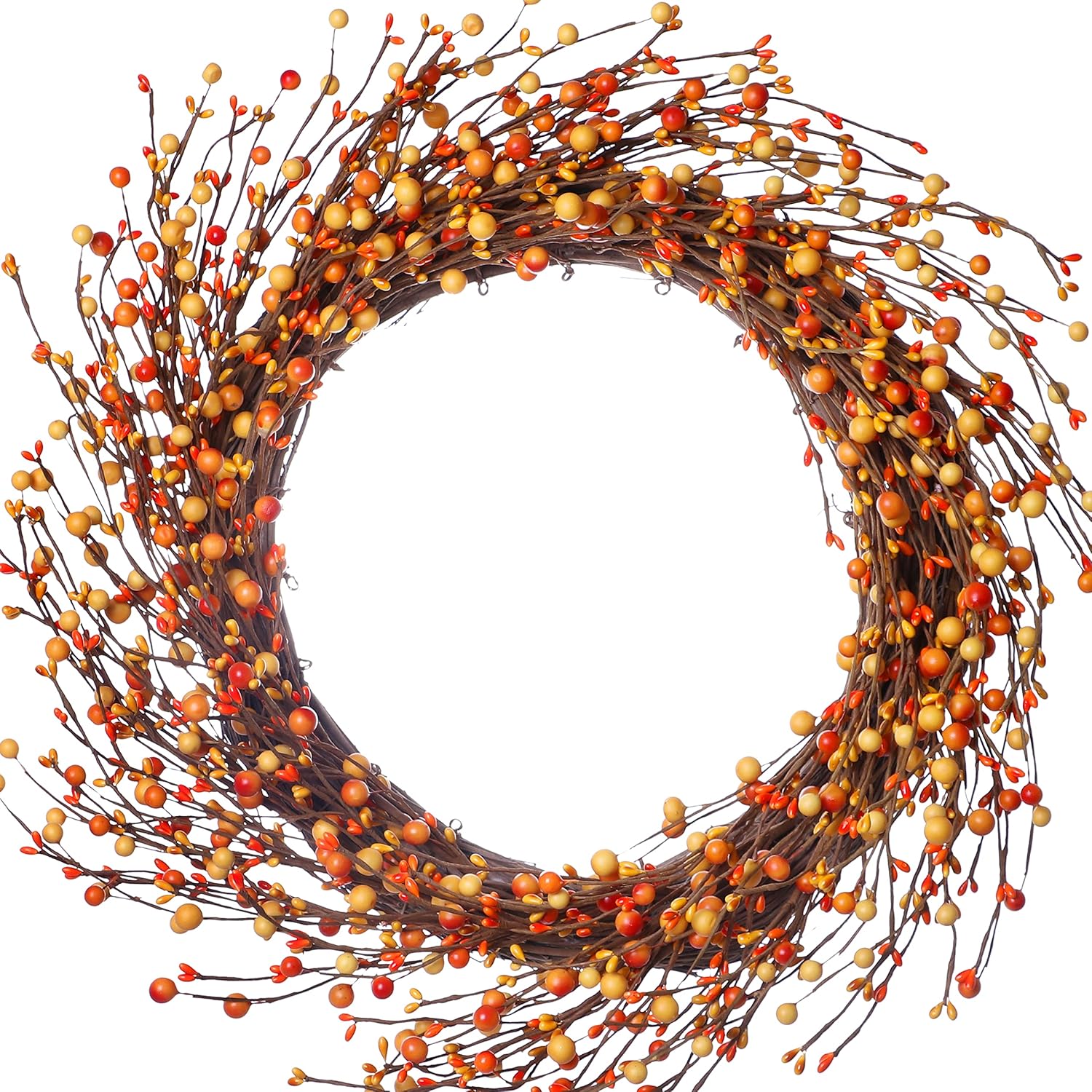 J'FLORU Fall Berry Wreath,20” Artificial Fall Wreaths for Front Door Autumn Wreaths