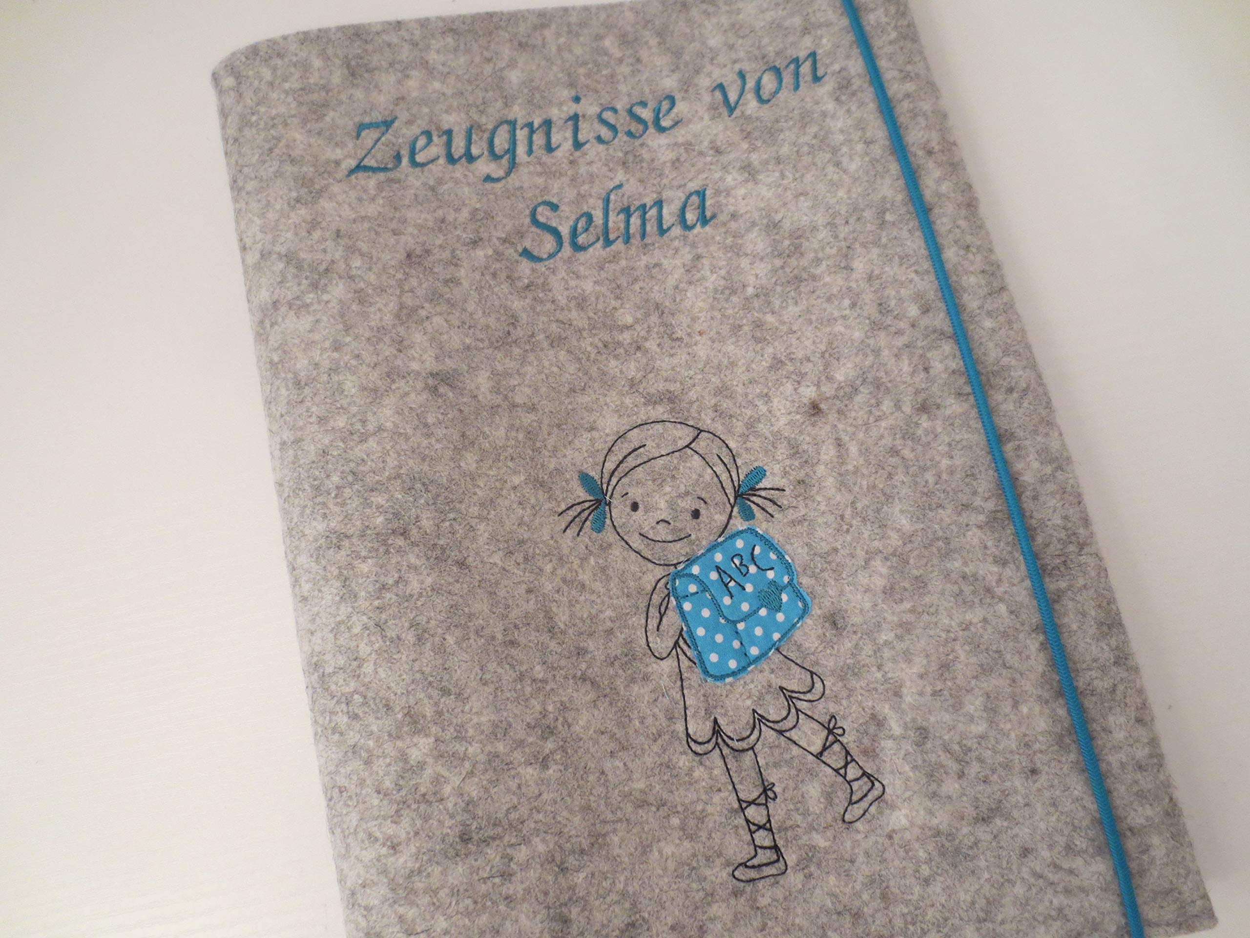 Zeugnismappe Wollfilz Mappe Zeugnisse DIN A4 Grundschule Schule