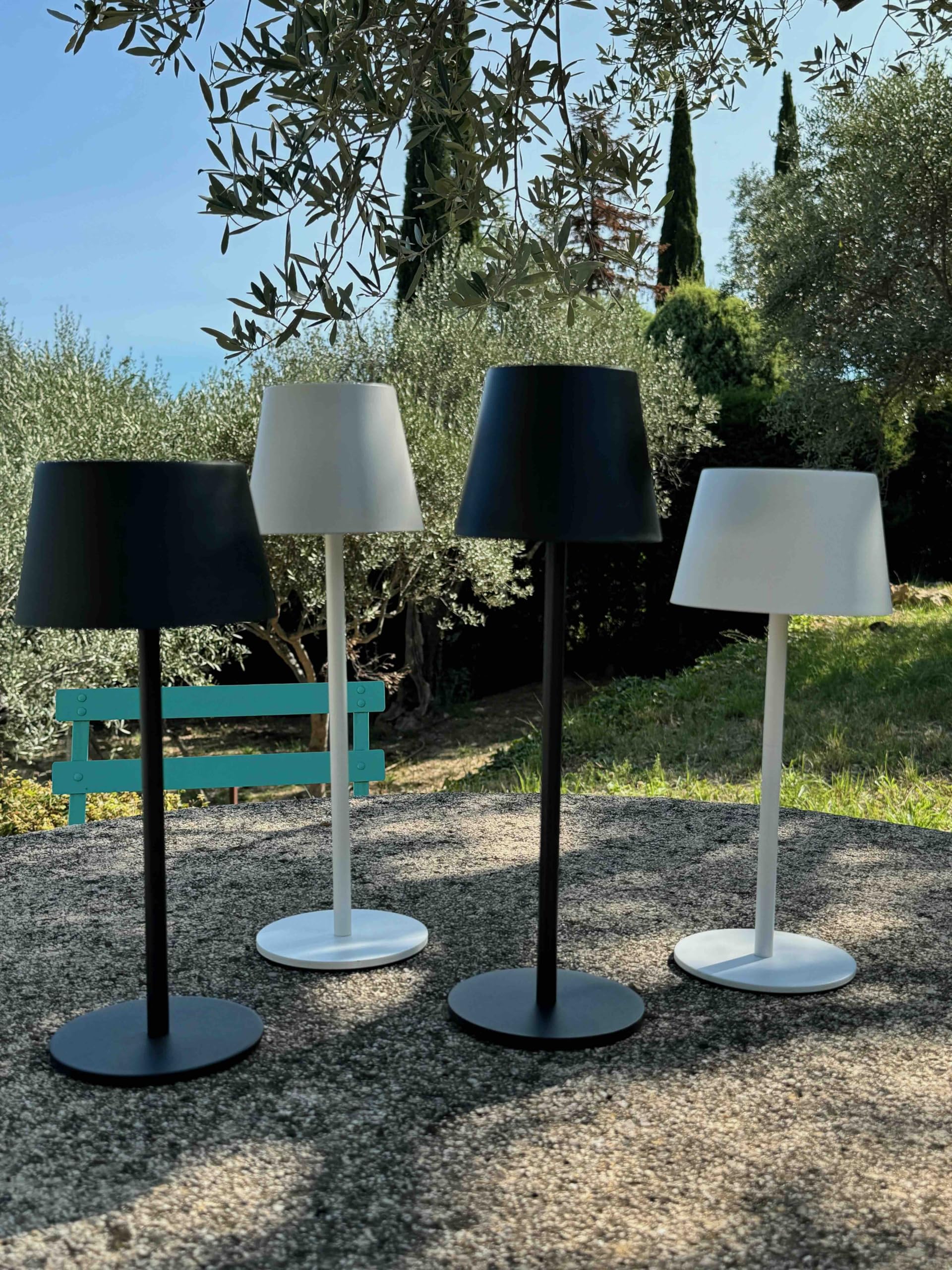 greenandco Rechargeable Table Lamp, Wireless, Dimmable, Touch Control, 3000-5000K, CRI 90, 3600mAh, Suitable for Outdoor Colour: White - Image 3
