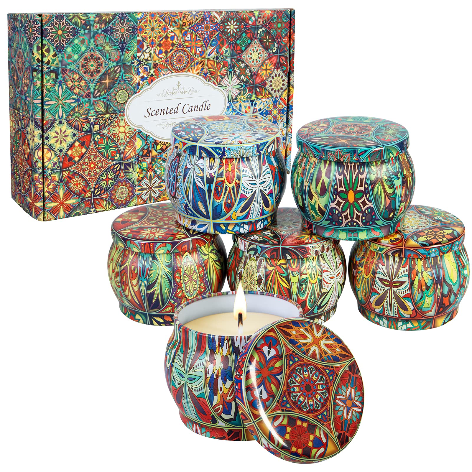 Velas Perfumadas de Regalo juego de 6 Pack, Velas Aromaticas para Cumpleaños, Día de La Madre, Día de San Valentín, Navidad