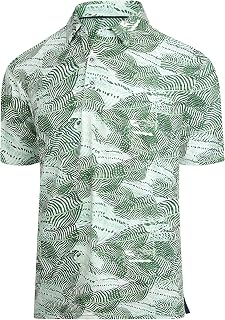 Mens Golf Shirts Dry Fit Polo Shirts Moisture Wicking Short Sleeve Hawaiian Polo Shirt