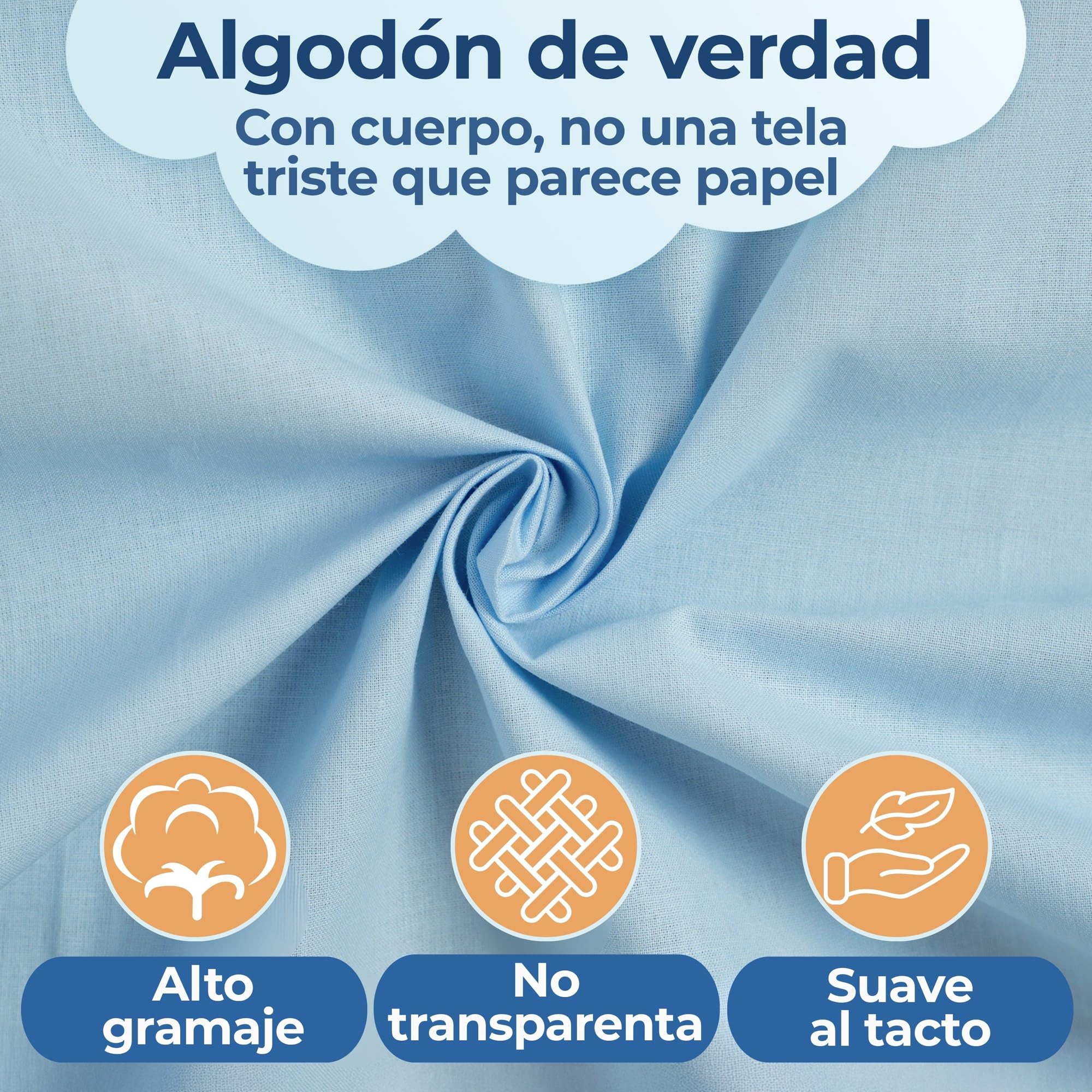 Bisoo Sábana Ajustable para Hamaca Guardería 53x132 Algodón - Set 6 Azul | 4 gomas firmes: se pone en segundos y no se suelta. A prueba de lavados. Algodón Oeko-Tex. Guardería, escuela infantil y casa