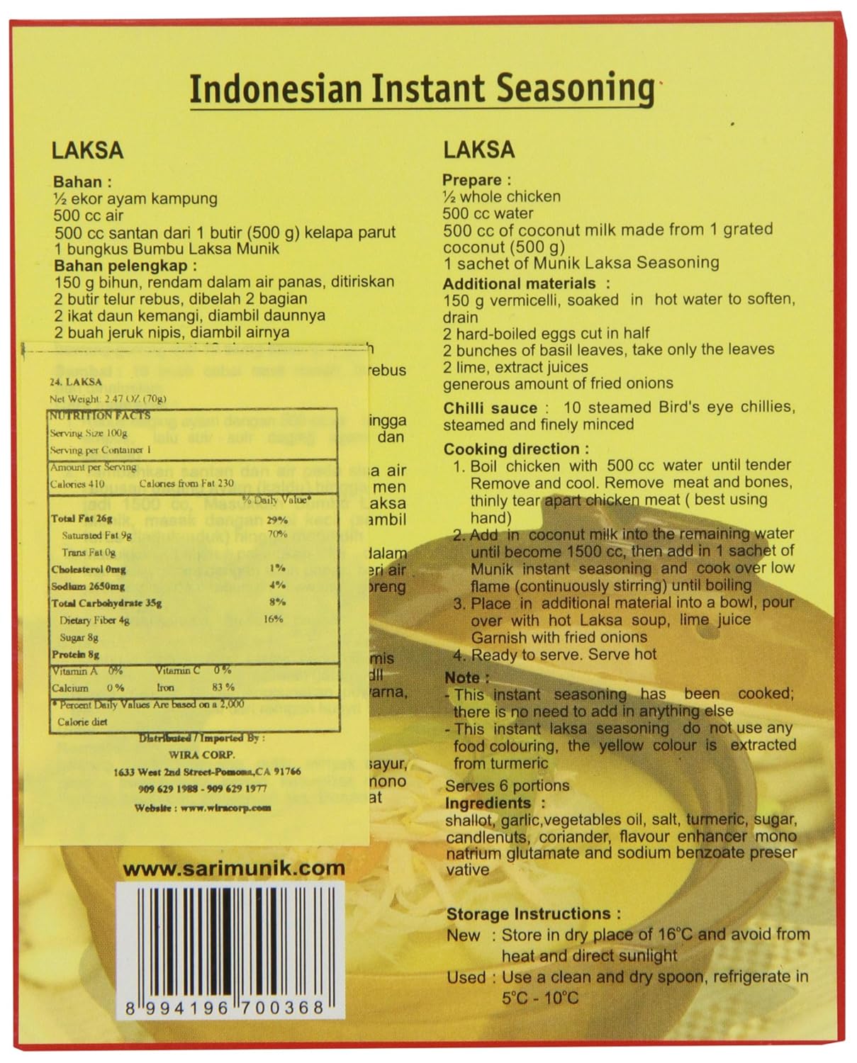 Munik Laksa, 65-Gram