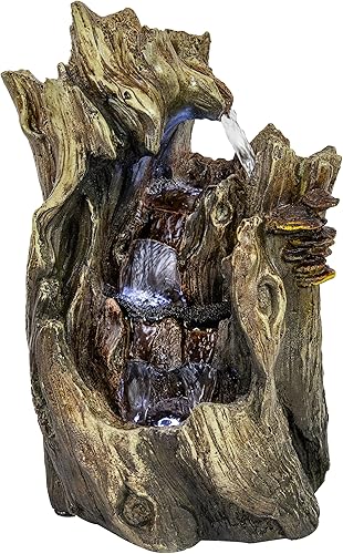 Sunnydaze fuente para mesa de cascada, cataratas y cuevas, con luces LED, de 14 pulgadas