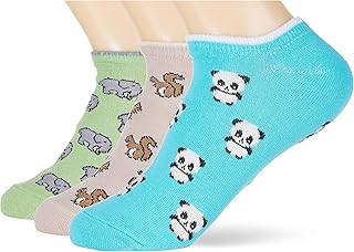 Sam Socks Set of 3 Ankle Animals Pattern Women White size 36-40 EU