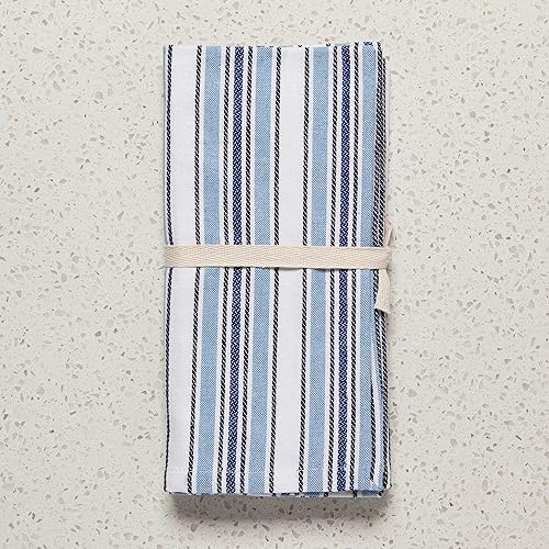 Miniatura 4 de Now Designs Second Spin Stripe Horizon, 85% algodón reciclado, 15% poliéster reciclado, 20 x 20 pulgadas de largo, juego de 4