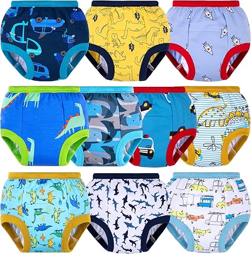 Miniatura 12 de BIG ELEPHANT - Pantalones de entrenamiento para niños pequeños, ropa interior absorbente de algodón suave para bebés niños y niñas Paquete de 10