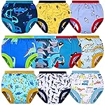 BIG ELEPHANT 10 Packs Baby Girls\' and Boys\' Potty Training Pants, 100% Cotton Absorbent Training Underwear for Toddler, 2T