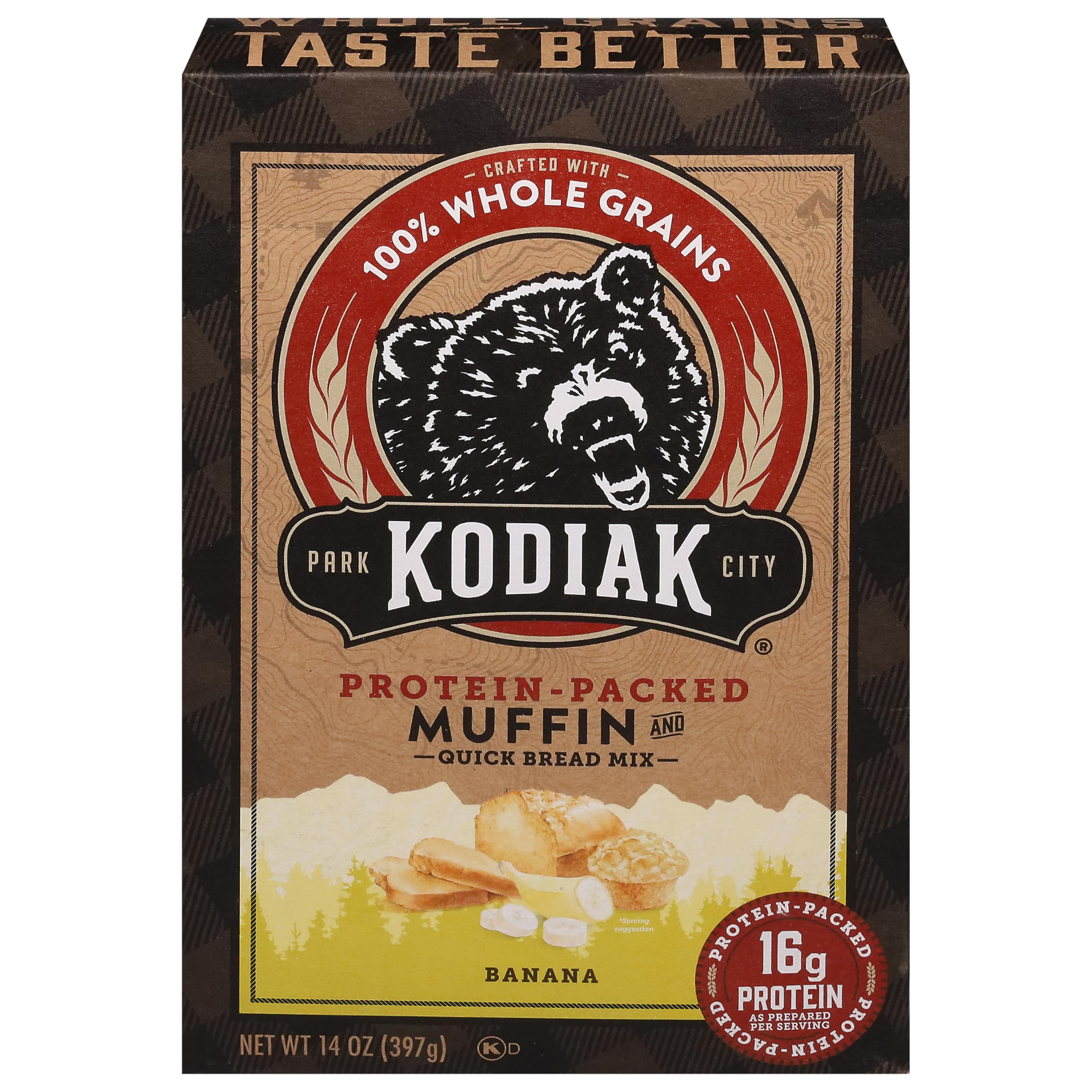 Kodiak Cakes Muffin Baking Mix, Banana, High Protein, 100% Whole Grains, (Pack of 1)