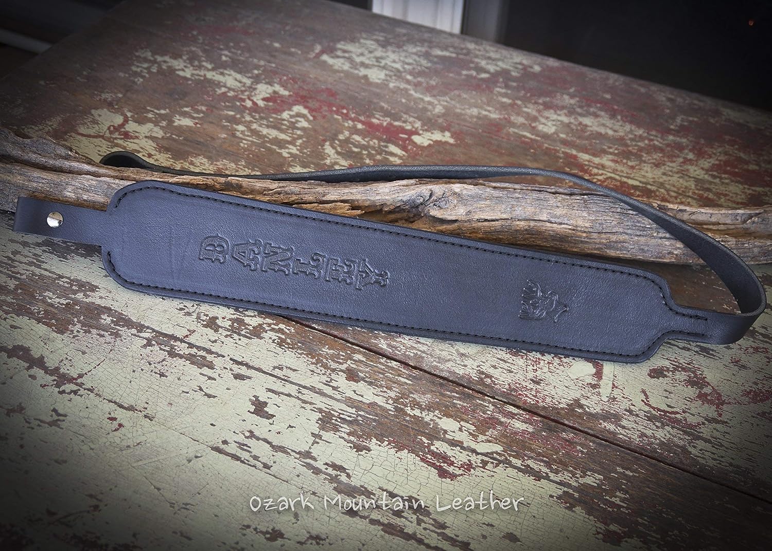 Custom Leather Rifle Sling Gun Rifle Sling Padded Peronalized Customizable Black Leather