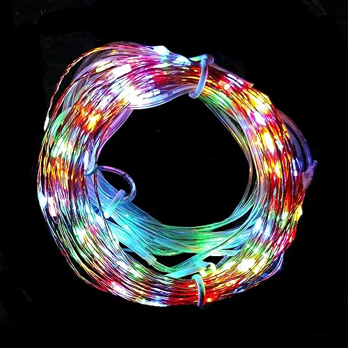 Miniatura 6 de Hometown Evolution, Inc. Tira de luces micro LED con energía solar, 100 LED, 33 pies, multicolor, 8 modos, impermeable al aire libre para jardines,