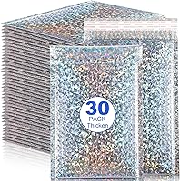 Vista 9 de 30 sobres holográficos de burbujas, sobres metálicos de burbujas de 11 x 7 pulgadas, sobres acolchados de poliéster, bolsas de envío impermeables