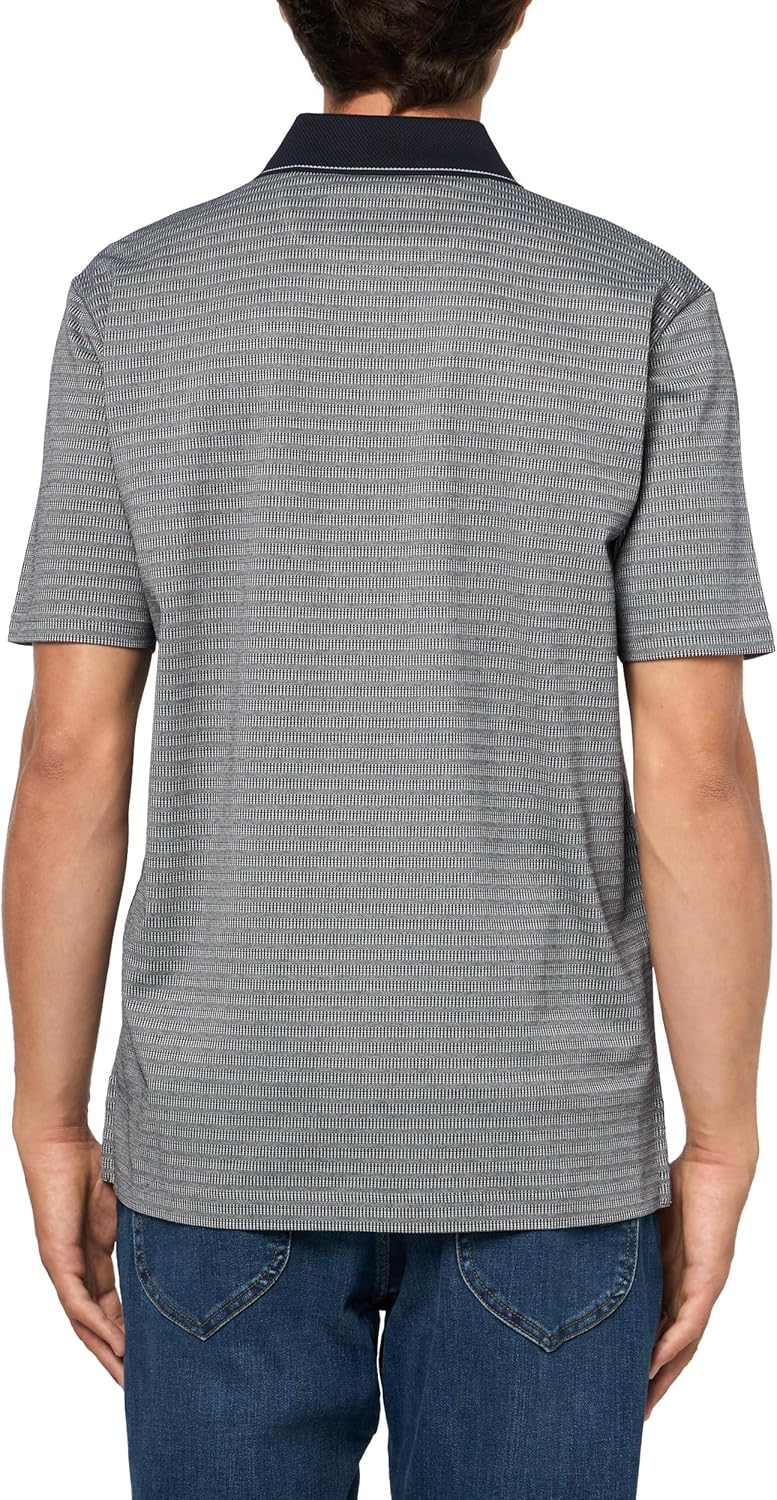 Karl Lagerfeld Mens Performance Textured 1/4 Zip Polo - Image 2