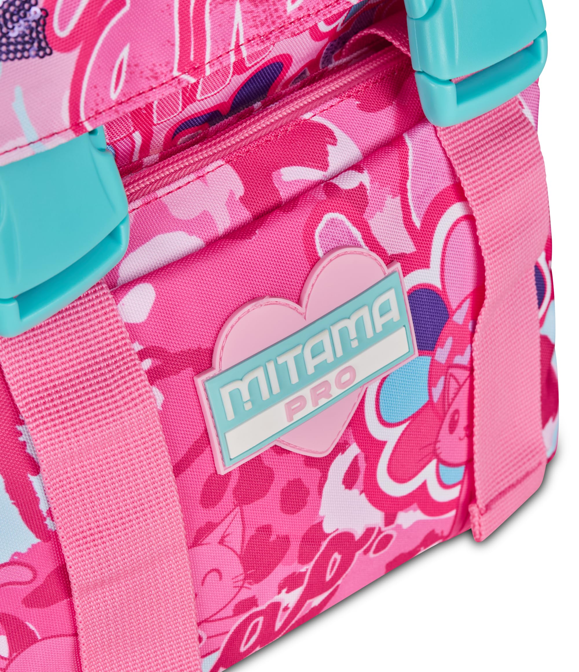Mitama Zaino Estensibile 4 Zip, CUTIECAT, Rosa, Maxi Capienza, Tasca Porta Borraccia, Doppio Scomparto, Schienale Preformato, Bambina, Scuola Elementare