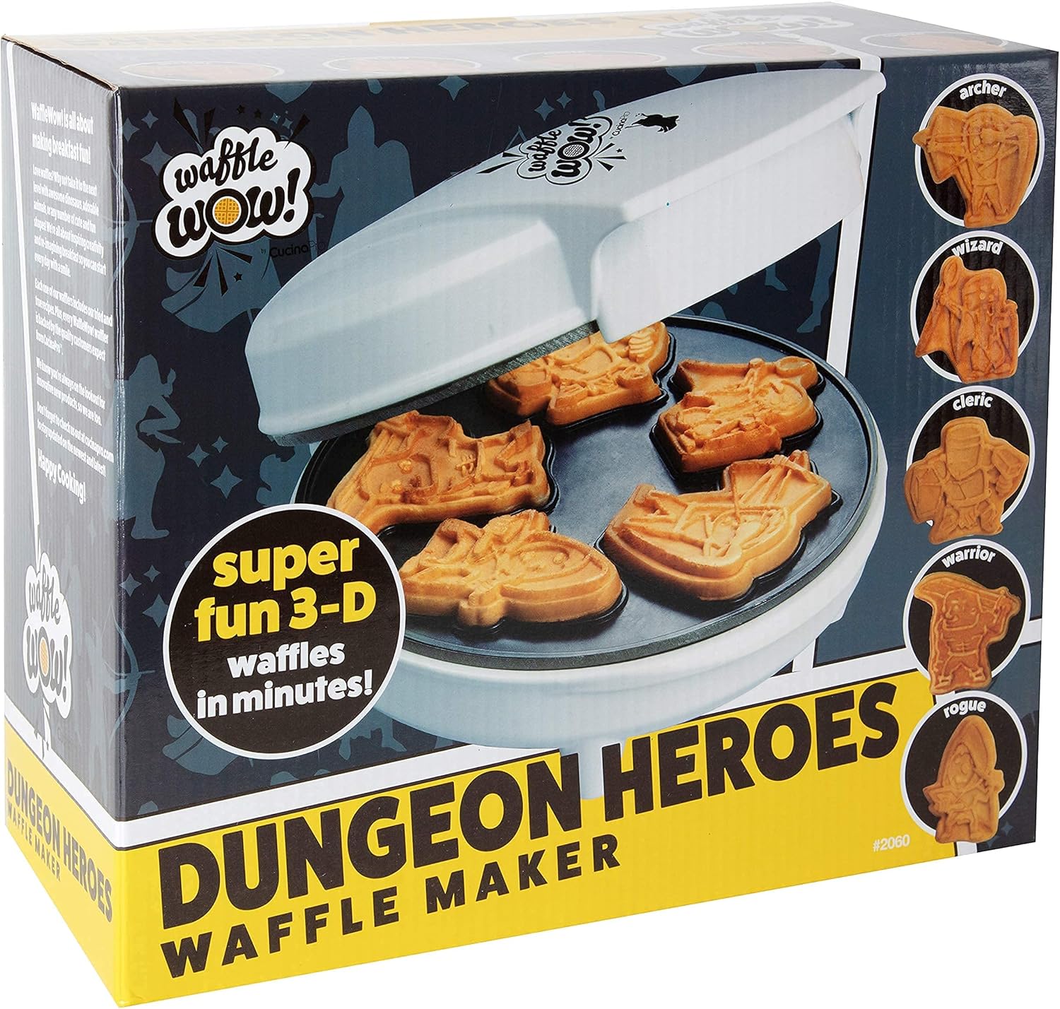 Waffle Wow! Waffle Maker Bundle - Mini Emojis, Outer Space and Dungeon Heroes, Non Stick Waffler Irons, Make Fun 3D Shaped Waffles or Pancakes