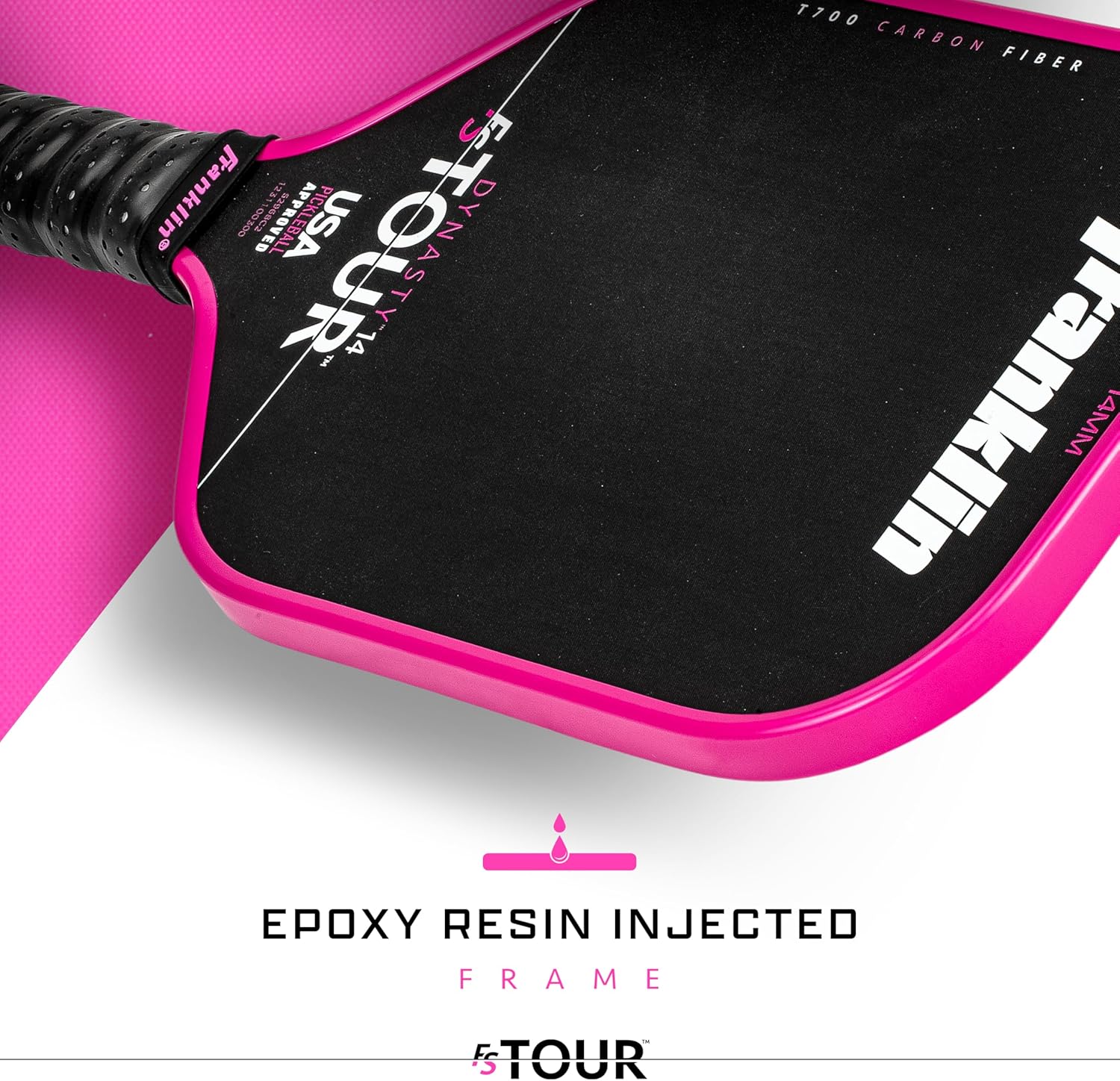 Franklin Sports Pro Pickleball Paddle Set - FS Tour Series Carbon Fiber Paddle, Cover + Eraser - 14mm + 16mm