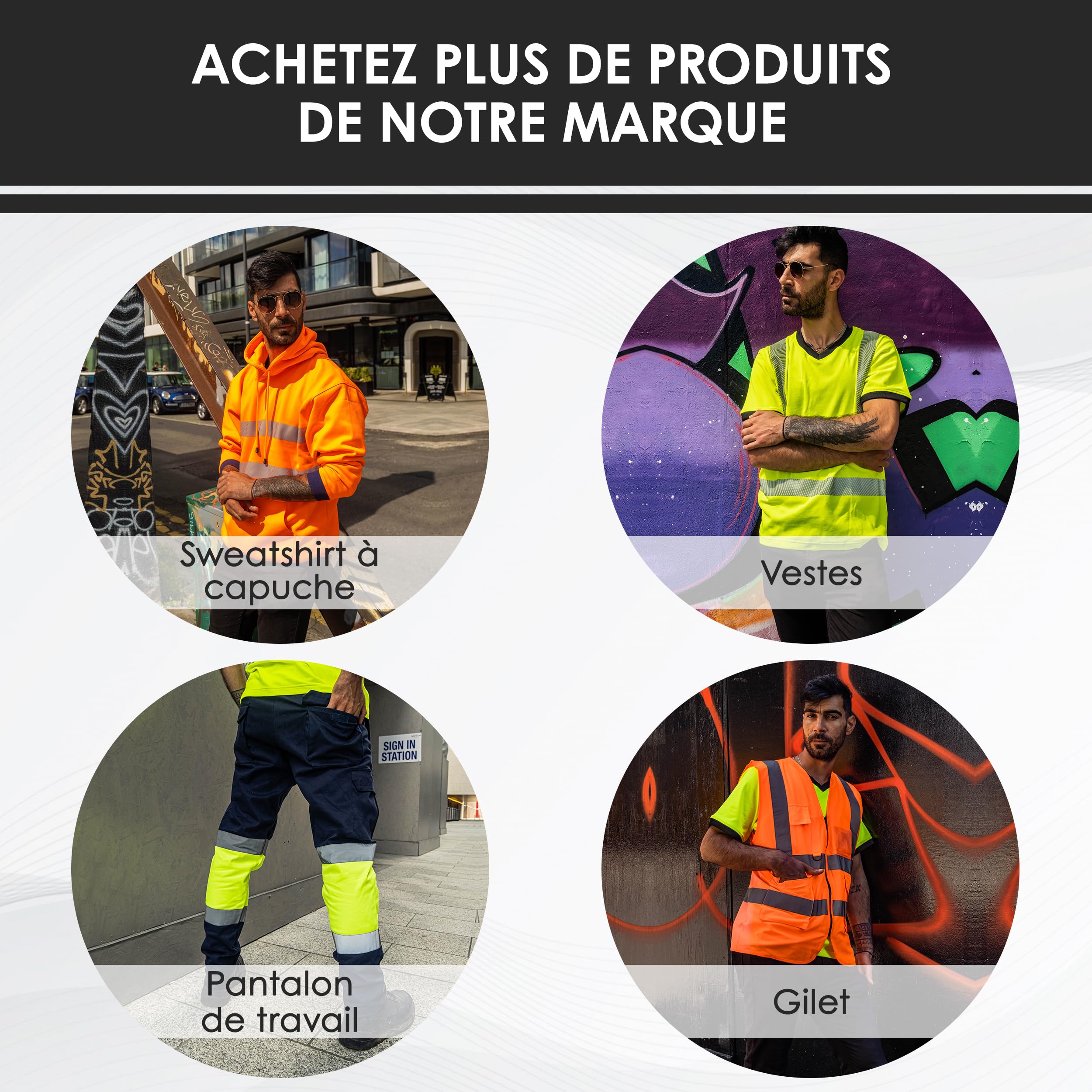 Chemise d'avertissement réfléchissante - Chemise Haute visibilité - T-Shirt de sécurité - Chemise de Travail - Chemise Haute visibilité pour Hommes - T-Shirt de Travail - Jaune/Noir - L