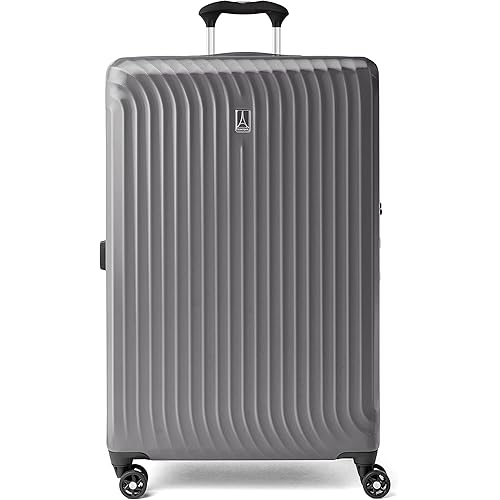 Travelpro Maxlite Air Hardside Expandable Checked Luggage, 8 Spinner Wheels, Lightweight Hard Shell Polycarbonate Suitcase, Shadow Grey, Checked Large 28-Inch