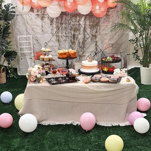 Miniatura 7 de Juego de 6 soportes negros para tartas, pedestal de exhibición de pasteles de QENUIITEA con pedestal, soporte para cupcakes, plato de postre,