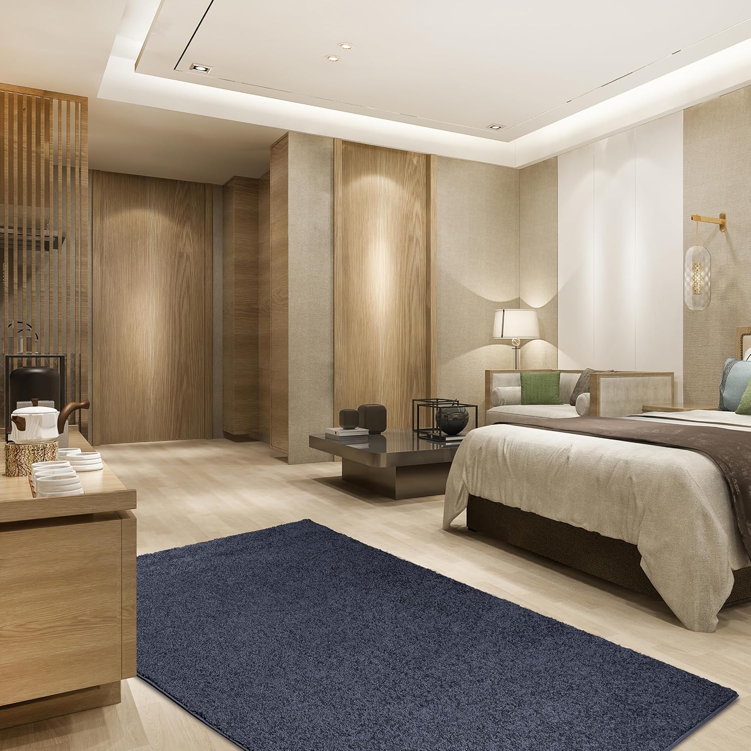 Pets & Kids Petrol Blue Rug: Stain-Resistant & Stylish 5