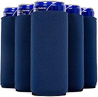 Vista 25 de QualityPerfection Fundas delgadas para enfriar latas, cerveza/energía (paquete de 6) para bebidas en blanco, 12 onzas, alta calidad, 0.157 in