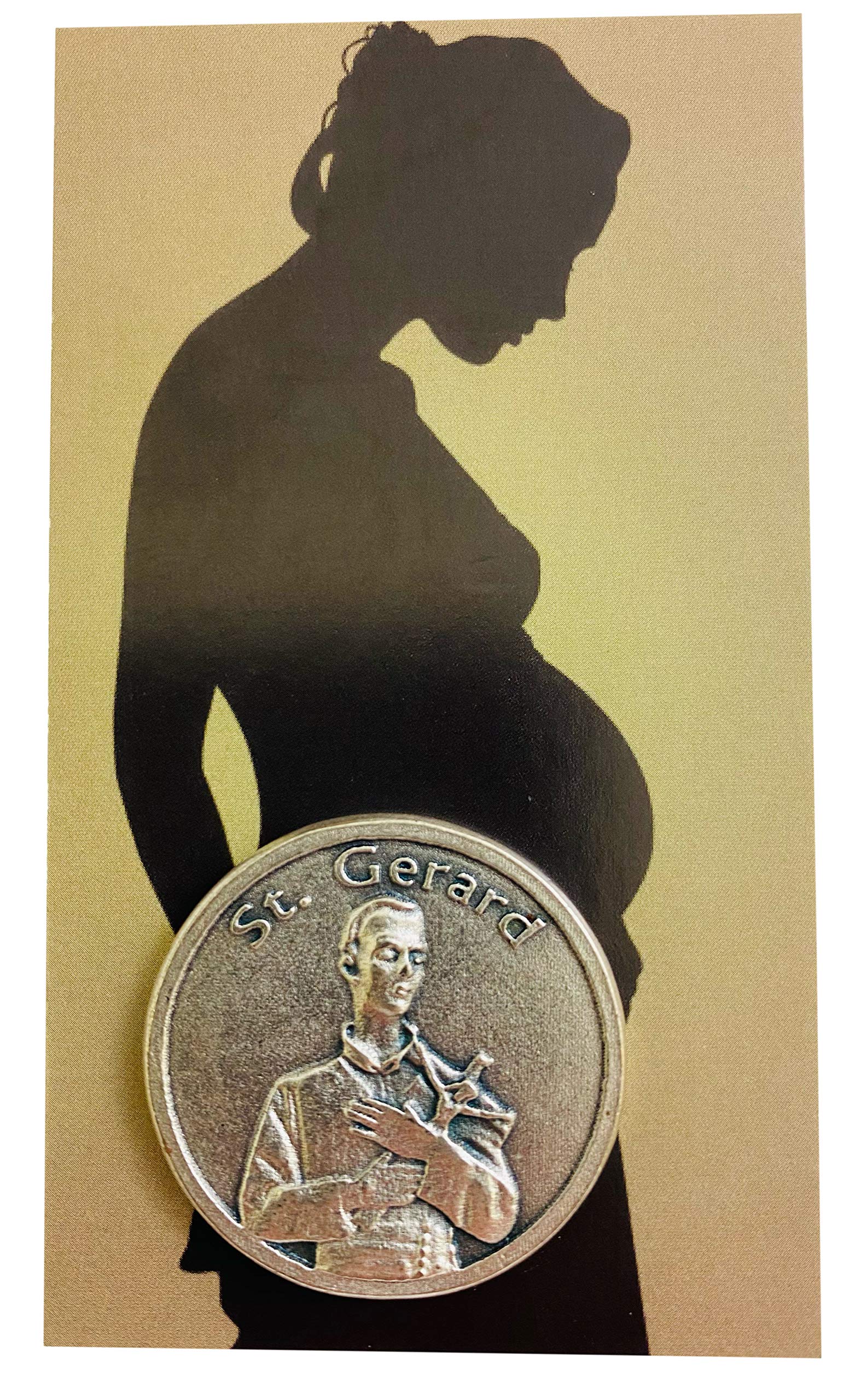Westmon Works St Gerard Expectant Mothers Prayer Set with Prayer Token and Pregnancy Holy Card