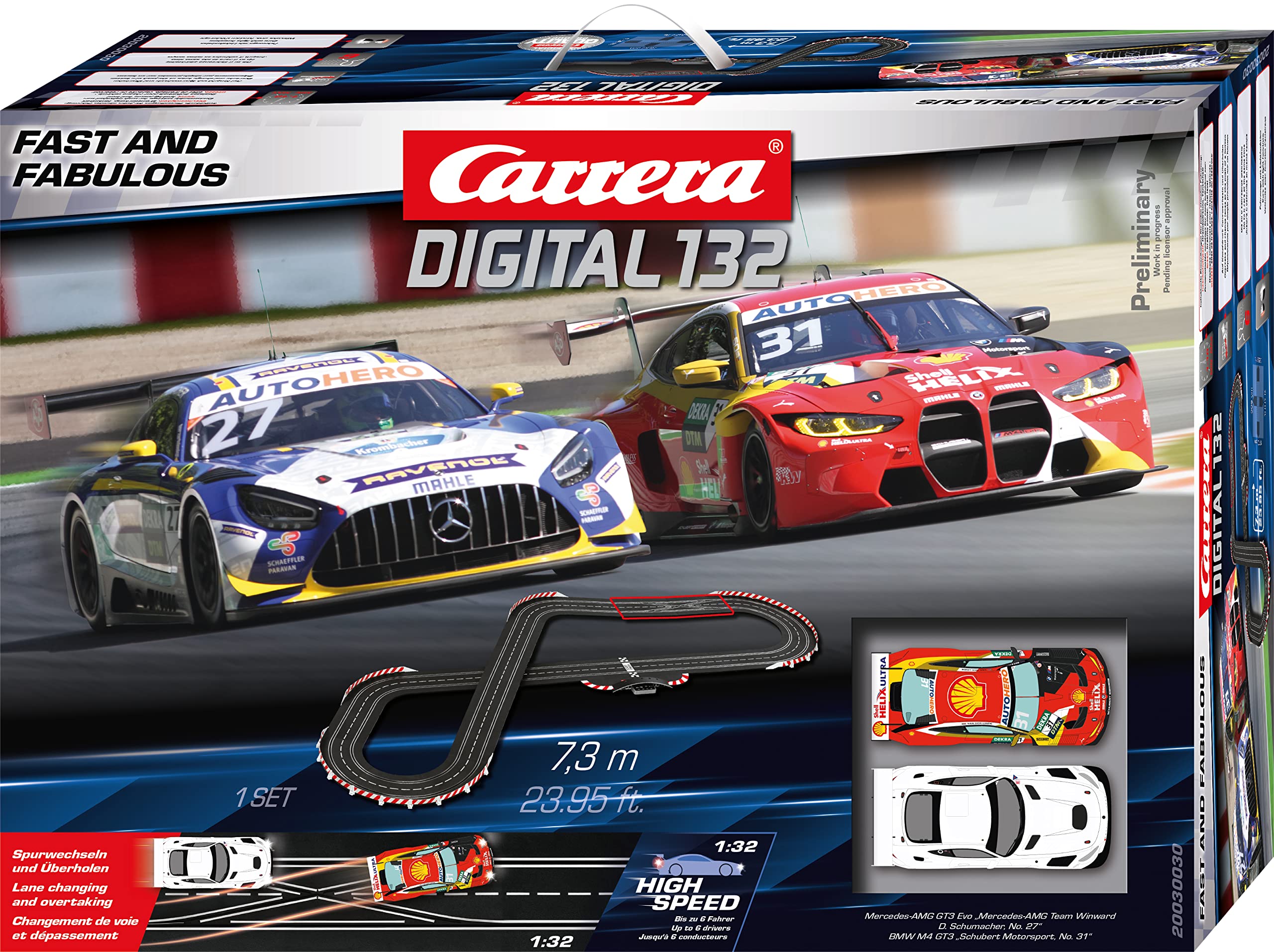 自動車 Carrera Digital 132 + Carrera Evolution Carrera 20030030UK Digital 132 DFast and Fabulous Slot Car Racing