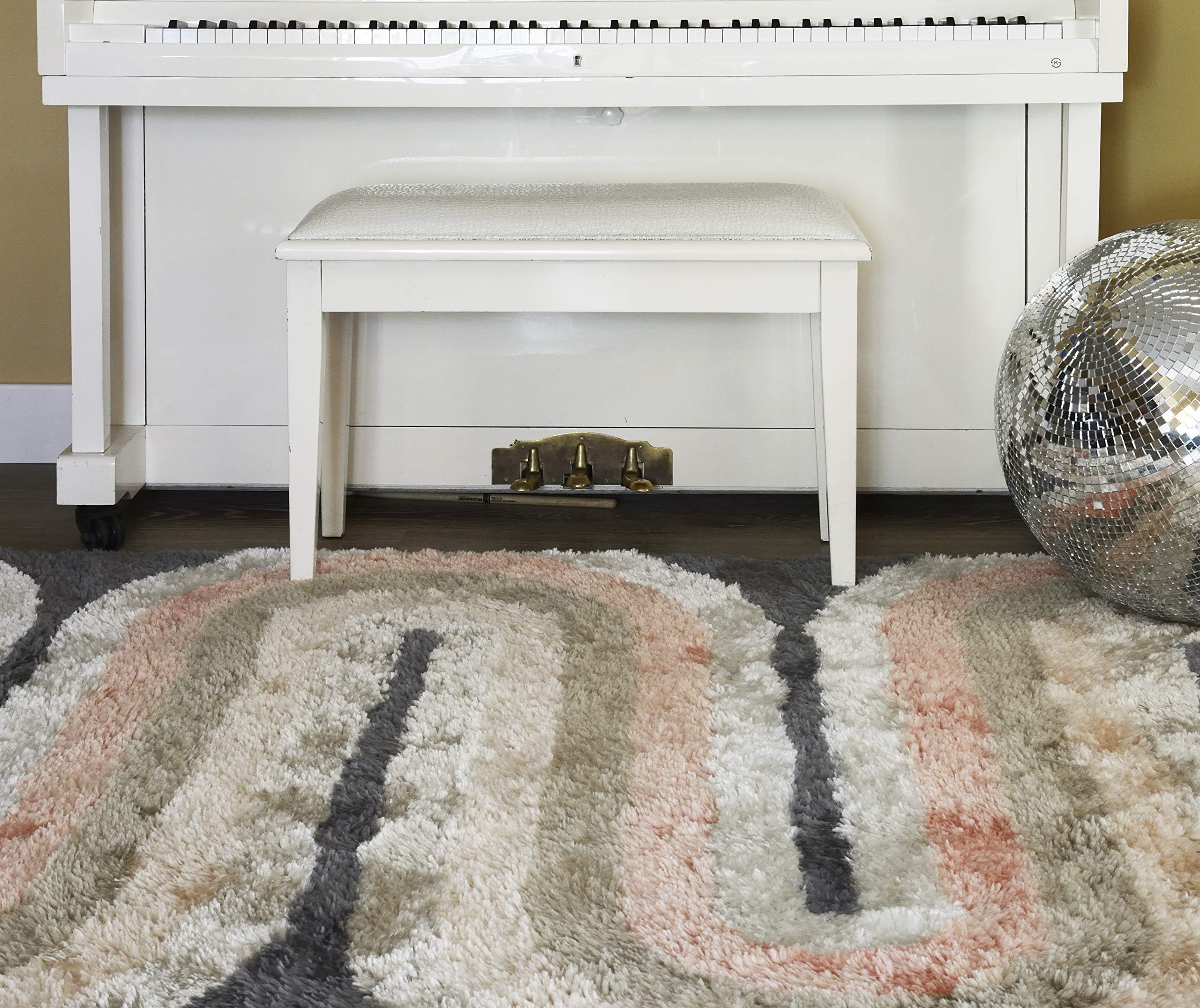 Novogratz by Momeni Rugs Retro Collection Retro Wave Shag Area Rug, 2'0" x 3'0", Pastel, Multi