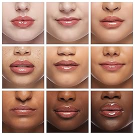 BANGFENG Big Brush Head Hydrating Lip Glow Oil Plumping Lip Tint, Hydrating Lip Gloss Tinted Lip Balm Transparent Lip Care, Long Lasting Nourishing Non-sticky Fresh Texture (Chocolate)