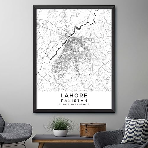 Miniatura 4 de Mapa de Lahore, Pakistán, Light 2 (18x24)