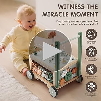 Amazon.com: Joyreal Wooden Baby Walker - 9-in-1 Baby Push Walker