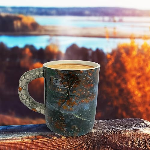 Miniatura 7 de Rivers Edge Products Black Bears - Taza de café de cerámica 3D con asa, 15 onzas, tazas de espresso y tazas de café de cerámica, perfecta para café,