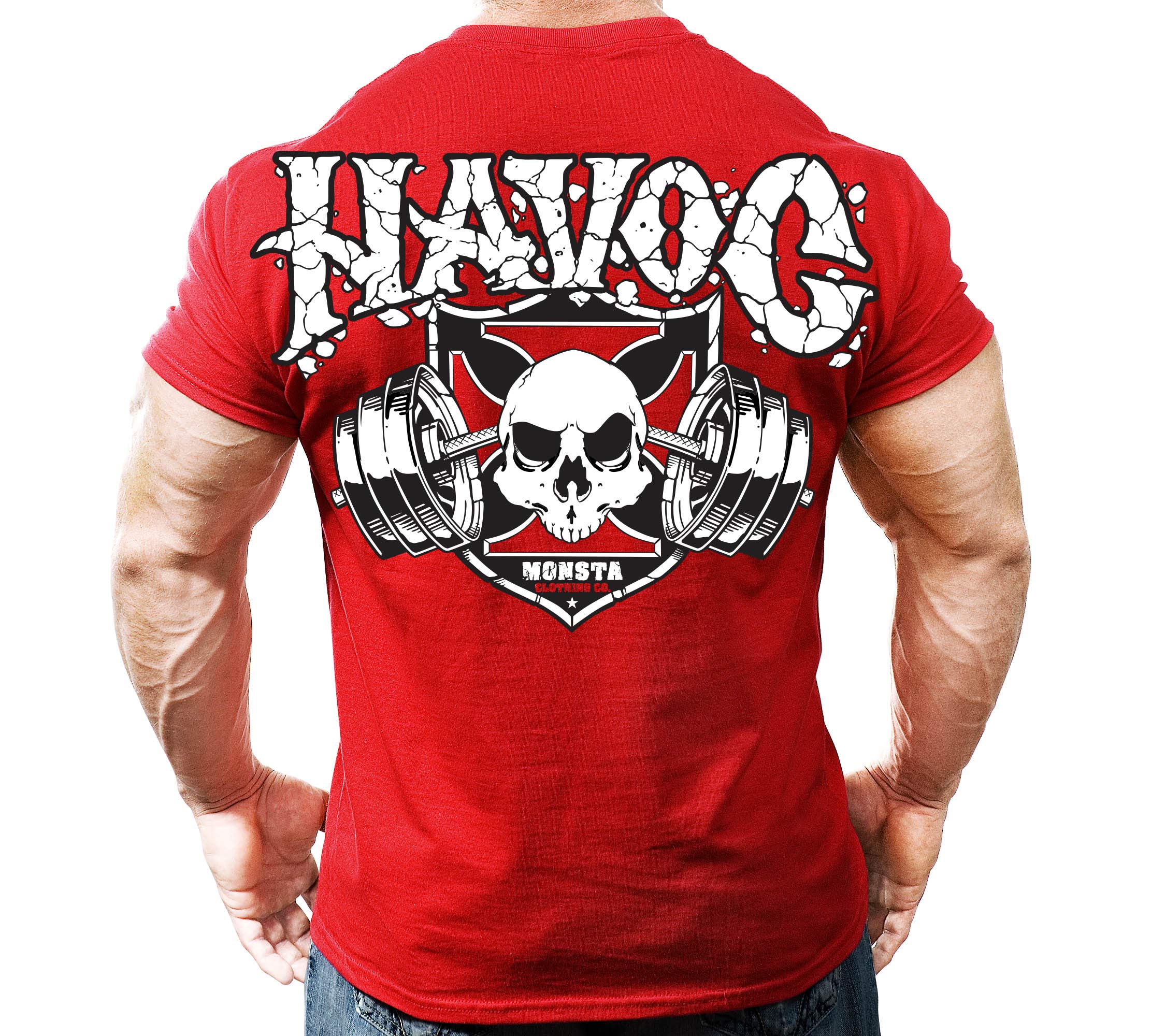 Monsta Clothing Co. Men's Bodybuilding Workout (Havoc Barbell) Gym T-Shirt