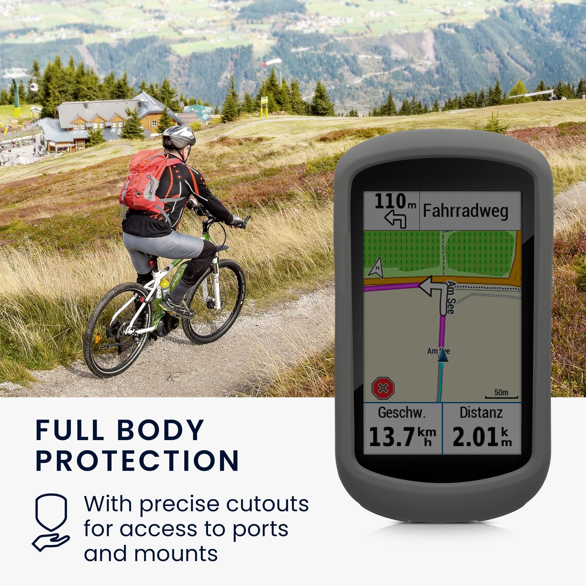 Custodia Protettiva Per Garmin Edge Explore - Supporto Silicone Per Ciclocomputer Da Bici - Foto 3
