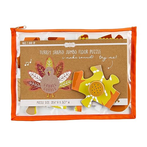Mud Pie Rompecabezas de suelo con forma de pavo para niños, 21 "x 27"