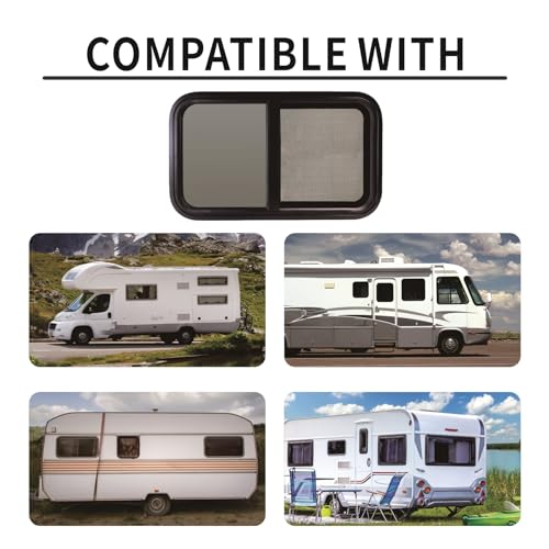 RV Window,RV Sliding Window,RV Window Horizontal,Camper Windows with Screen,Teardrop Horizontal Slide,RV Window Replacement (32" W x 20" H, with Trim Kit) - Image 6