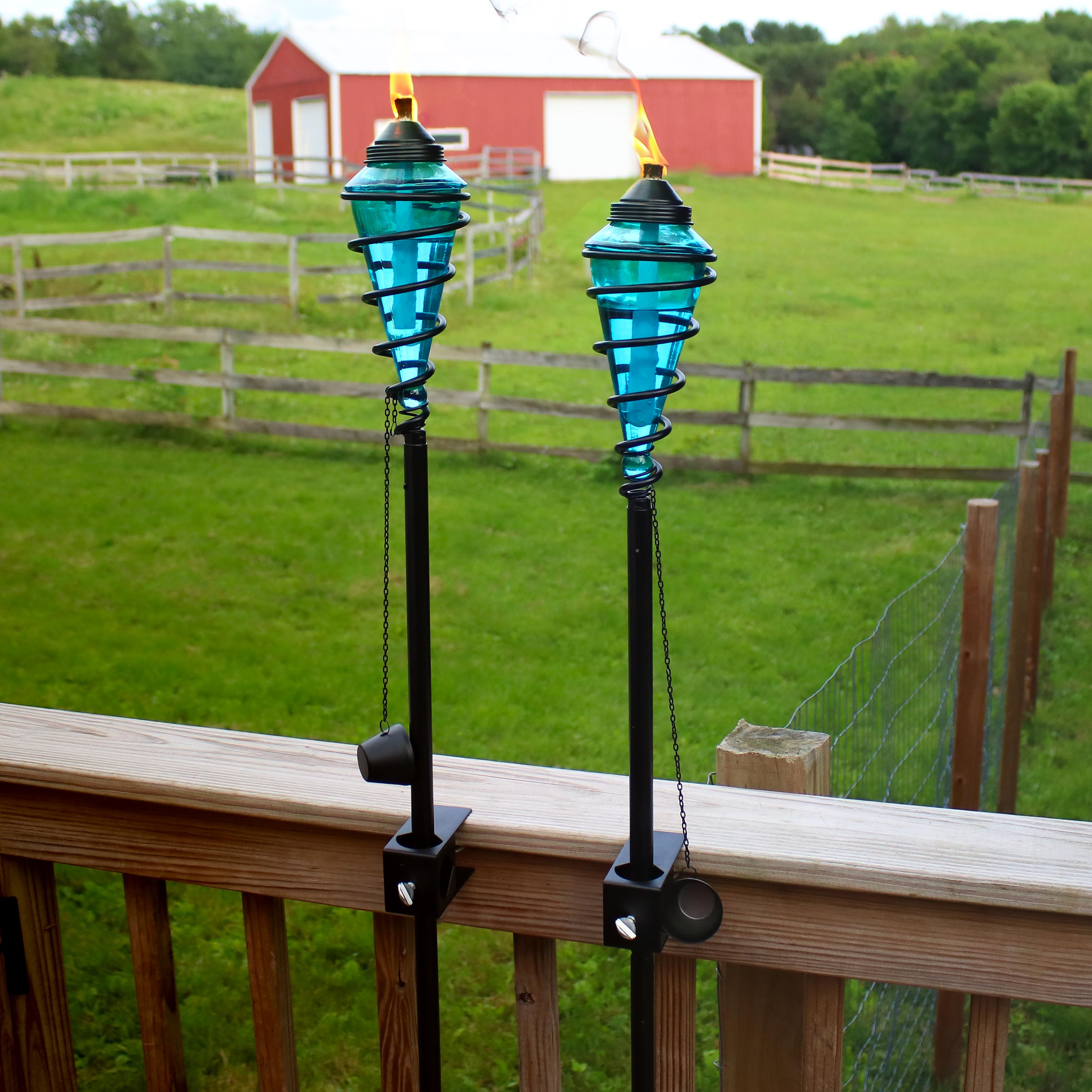 Amazon.com : Sunnydaze Glass Patio Torch Set of 2-25 to 66-Inch