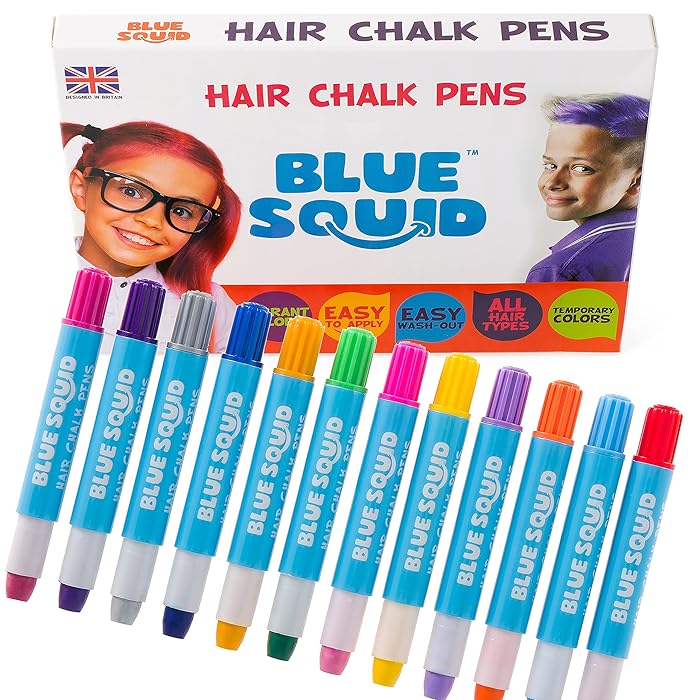 Buy Blue Squid Hair Chalk for Girls Pens 10 Temporary Hair Colour
