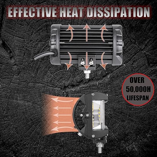 Miniatura 8 de Muto-Beam - Luces LED para cápsulas, 4 pulgadas, de doble cara, disparador lateral cuádruple, luces antiniebla, luces LED de inundación, barra de