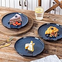 Vista 5 de Vicrays Juego de vajilla de 18 piezas, platos planos de cerámica, platos de ensalada, cuencos, aptos para microondas, horno y lavavajillas