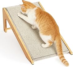 Scratching Board for Cats - L-Shaped Sisal Cat Scratching Board Made of Bamboo for Claw Care - Scratching Boards for Cats Promote Play and Relaxation - Cat Accessories Durable - Cat Scratching Boards