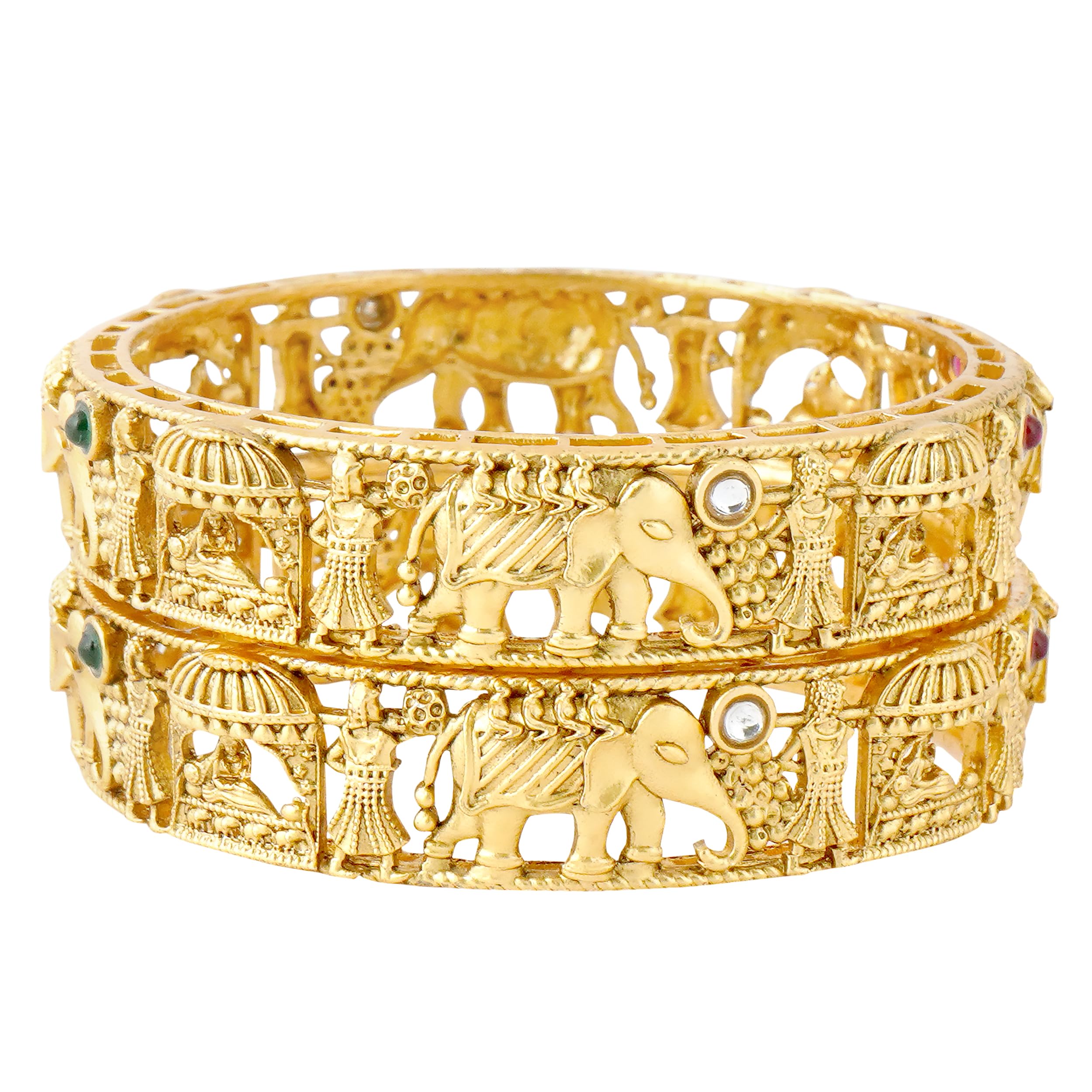 See full amazon price history chart for Mansiyaorange Two South Indian Elephant And Doli Motif Red Green Kempu Stone Matte Gold Plated Bangles for Women(2. 6) Mansiyaorange Two South Indian Elephant And Doli Motif Red Green Kempu Stone Matte Gold Plated Bangles for Women(2. 6) (B0CD64GSVQ) Amazon Price History, Amazon Price Tracker