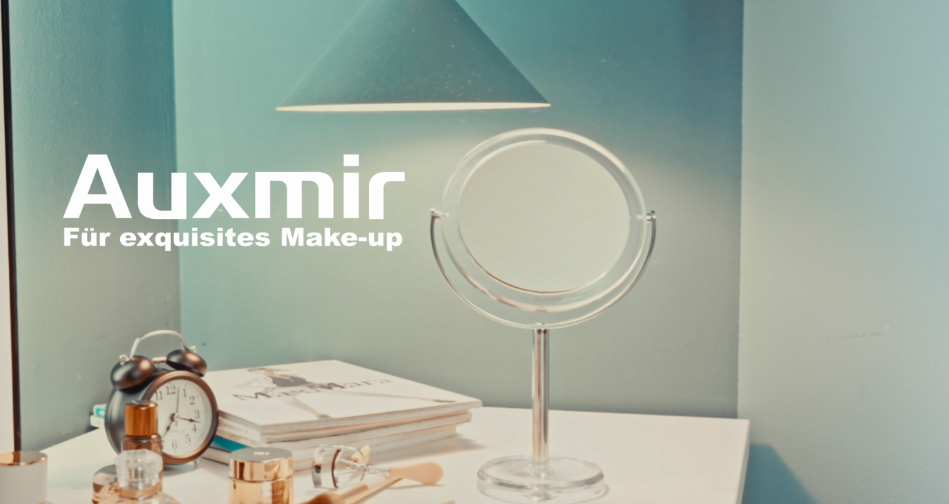 Auxmir Make-up-Spiegel 25 Cm Wandmontiert, Wiederaufladbar Mit 3 Lichtfarben & 10x Vergrößerung
