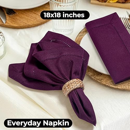 Miniatura 163 de Servilletas de lino y algodón de 18 x 18 pulgadas natural con vainica, servilletas de boda, servilletas de cóctel, servilletas de tela, servilletas