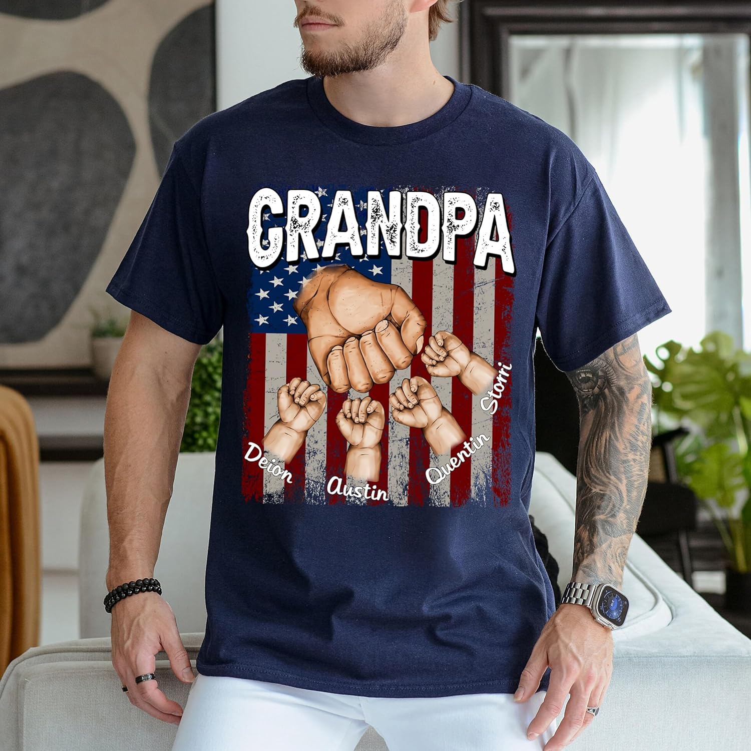 Daddy T Shirt Papa DAD T SHIRT ROYAL BLUE SUPERMAN DAD MAGIC