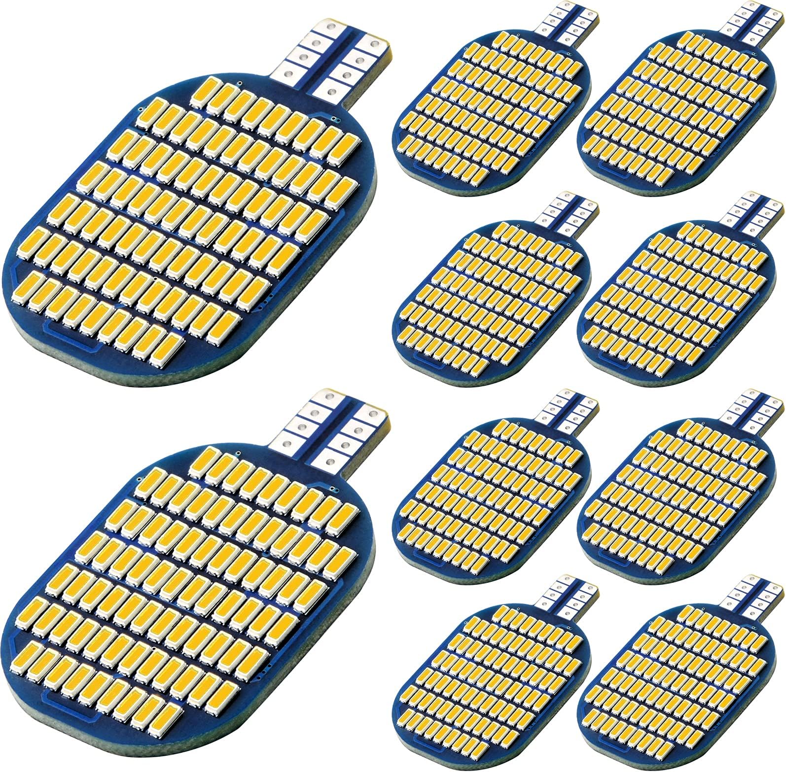 Anourney 10PCS Super Bright 921 194 LED Light Bulb For RV, 78SMD 4014 Chipsets T10 LED lights, 912 922 904 12V LED Lamp for Ceiling Marine Boat Interior Dome Trailer Camper Warm White