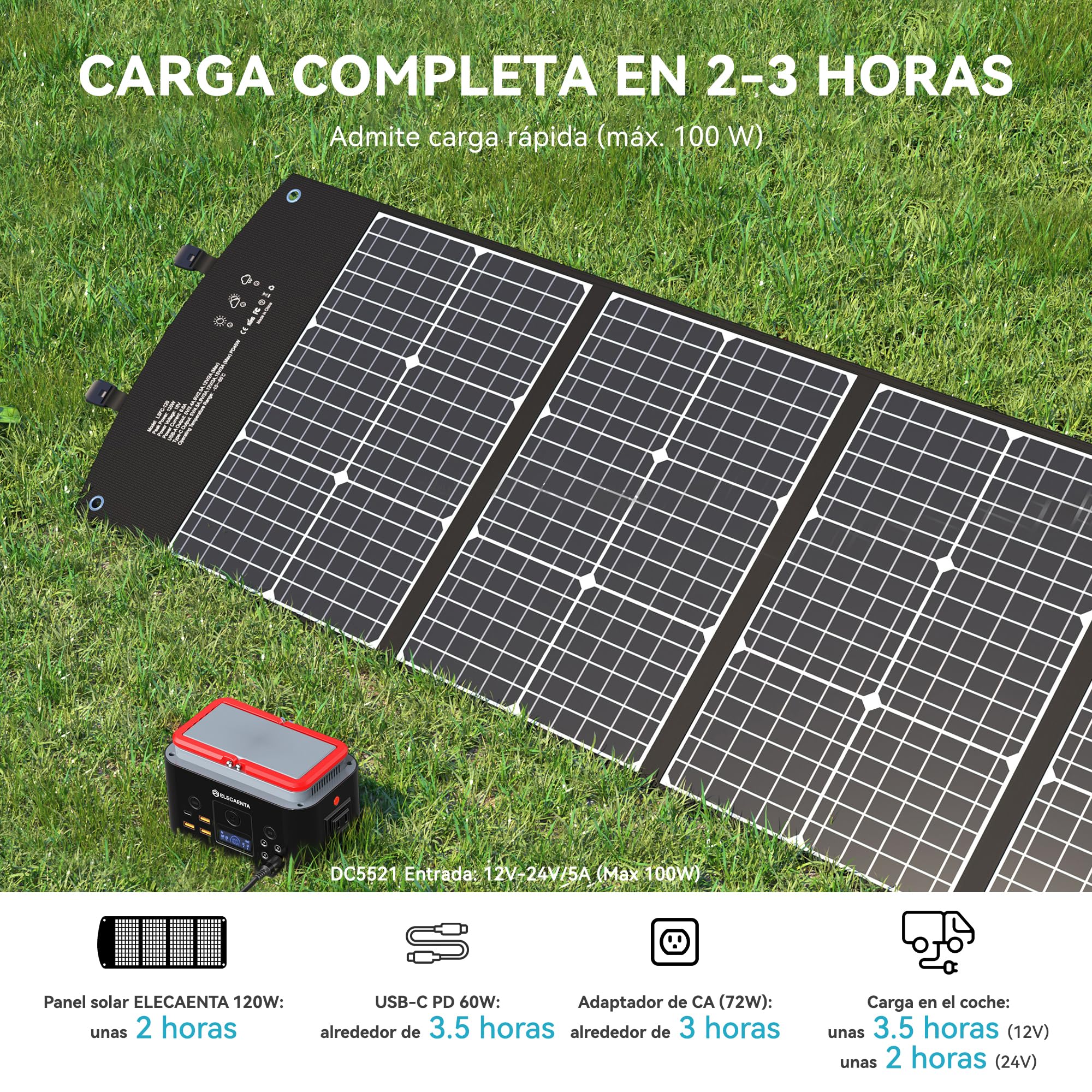 Estación de Energía Portátil 200Wh 62500mAh LiFePO4 Batería Respaldo Generador Eléctrico Solar CA200W(Pico 400W) Onda Sinusoidal Pura Carga Rápida PD60W para Acampada Aventura Emergencia Uso Doméstico