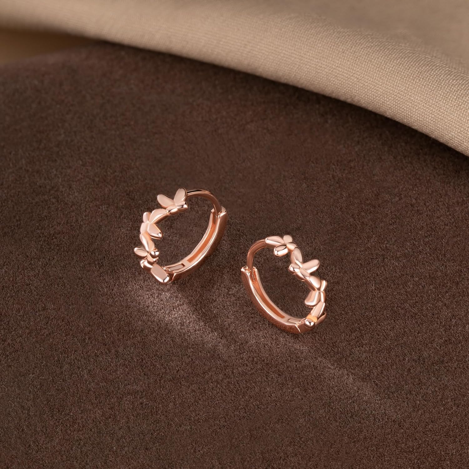 SLUYNZ Solid 925 Sterling Silver Small Butterfly Earrings Hoop for Women Teens Cluster Butterfly Hoop Earrings Huggie - Image 5