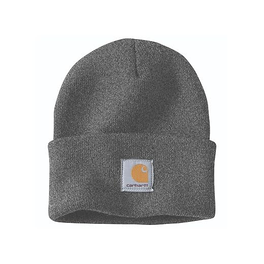 Carhartt Men's Knit Cuffed Beanie, Coal Heather, One Size