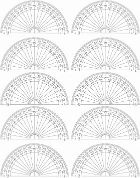 Nezyo Plastic Protractor, 180 Degrees Protractor for Angle Measurement Student Math, 4 Inches, Clear10 Pack